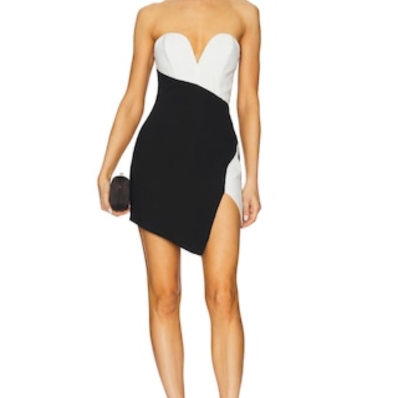 Amanda Uprichard Dresses & Skirts - Amanda Uprichard Soiree Mini Dress in Black & Ivory